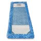 Sicht von oben auf einen blau-melierten Wischbezug, man sieht die Mopptaschen.