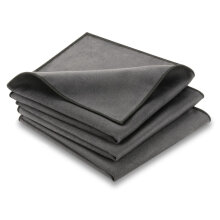 Stapel von grauen Soft Microfasertüchern, die...