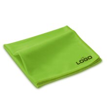 Gefaltetes graues, sehr glattes Microfasertuch mit Saum...