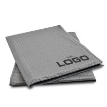 Glas-Poliertuch 40x40 cm grau inkl. Logodruck und Verpackung
