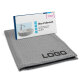 Glas-Poliertuch 40x40 cm grau inkl. Logodruck und Verpackung
