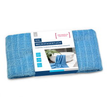 Zwei blaue Microfasertücher mit Hoch-Tief-Struktur...