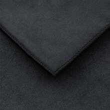 Nahaufnahme eines schwarzen, soften Microfasertuchs mit...